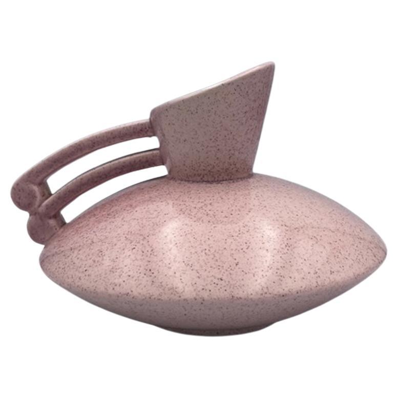 Mid Century Red Wing Pink Atomic Pitcher