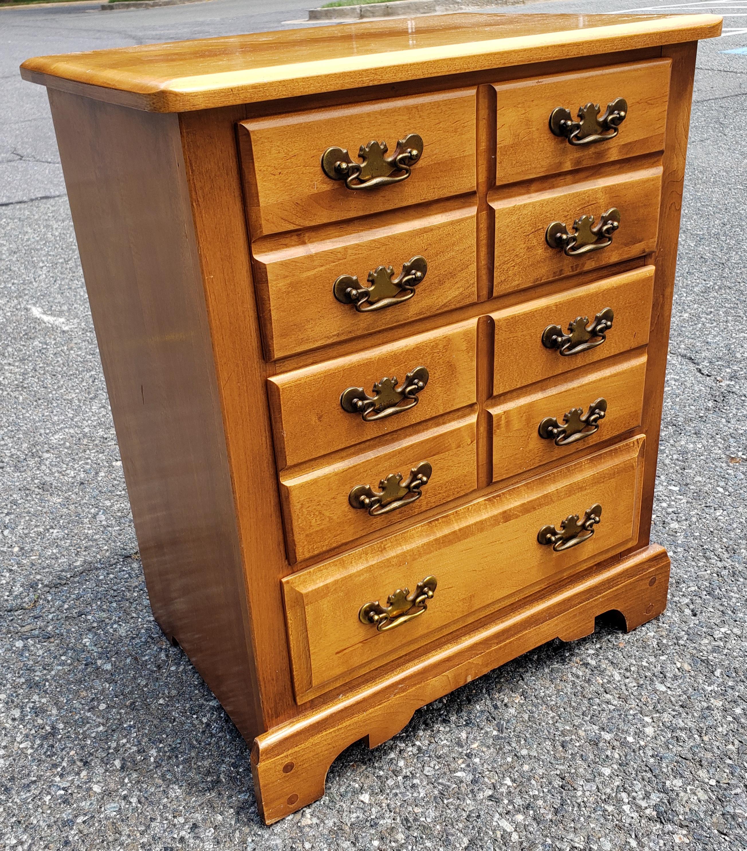 Mid-Century  Refinished Chippendale 3-Drawer Solid Cherry Side Chest by Forest For Sale 2