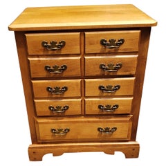 Mid-Century  Refinished Chippendale 3-Drawer Solid Cherry Side Chest by Forest