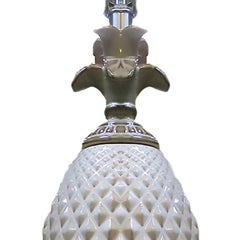 Mid-Century White Ceramic Pineapple Pedestal Lamp, Pair