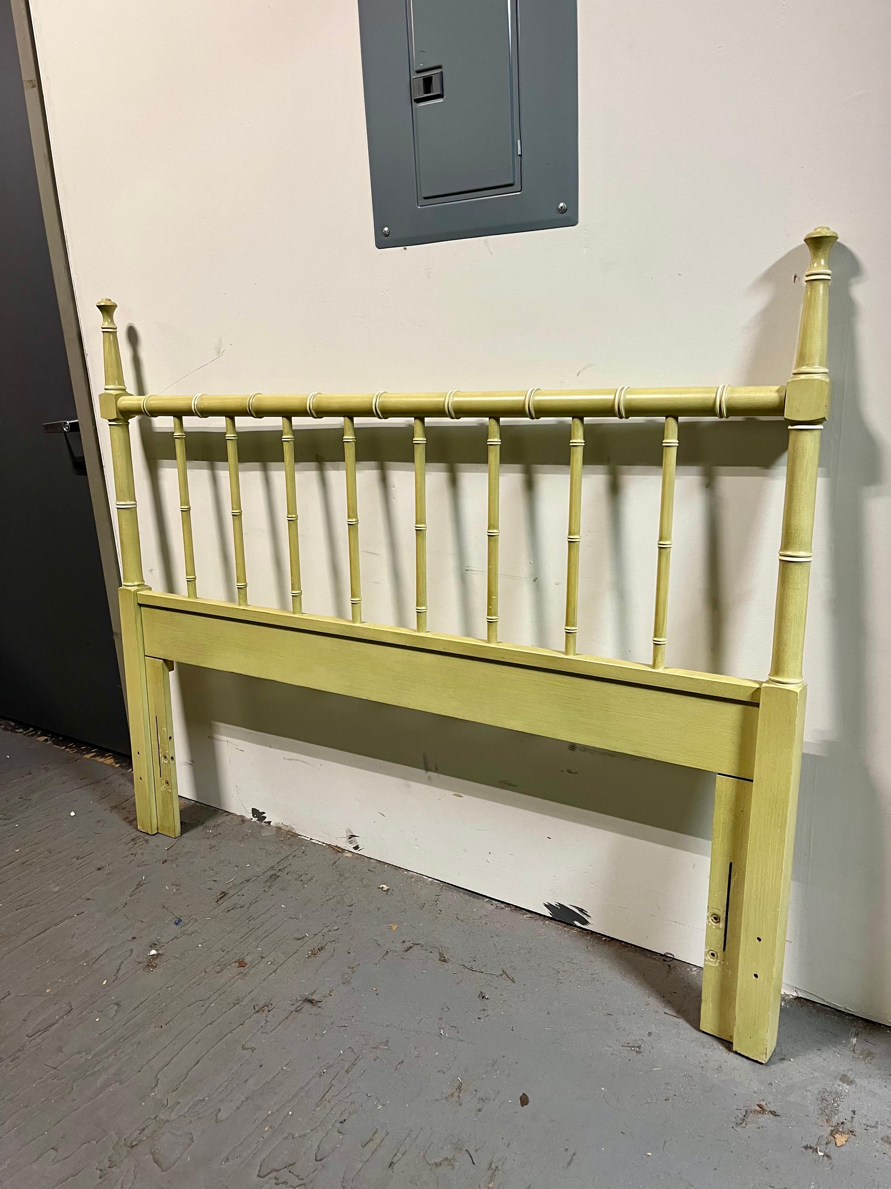 American Mid Century Regency Faux Bamboo Headboard For Sale