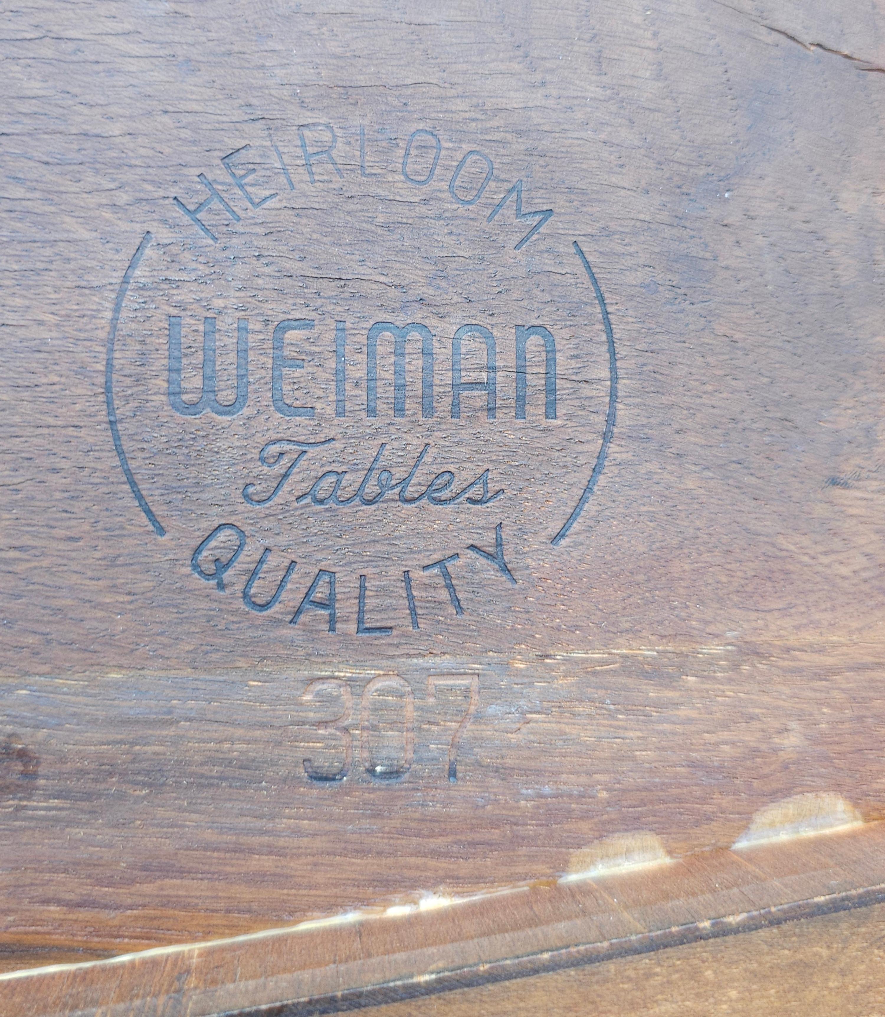 Table basse en acajou avec plateau en cuir Weiman Regency Hollywood, milieu de siècle en vente 5