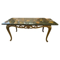 Mid- Century Regency Inlay Butter Fly& Leaf Marmor Couchtisch