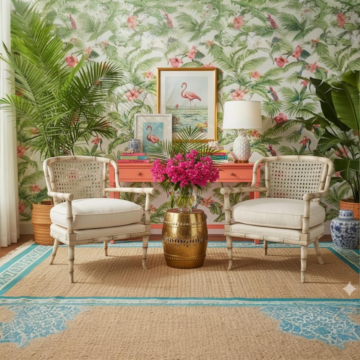 Sedie bergere in finto bambù e canna in stile Regency di metà secolo - Coppia in vendita 2