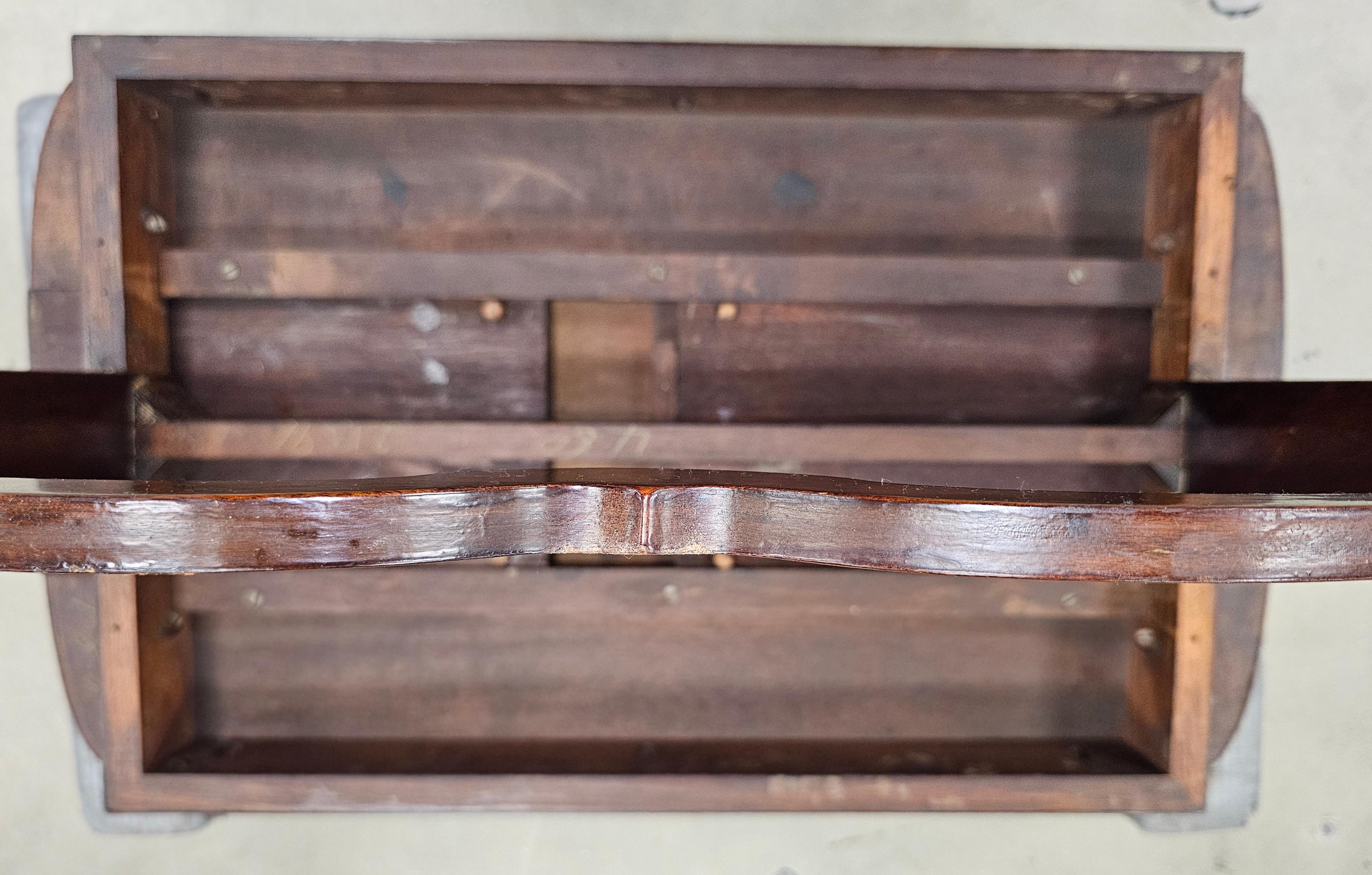 Mid Century Regency Style Mahogany Trestle Table With Pull-Out Trays & Paw Feet For Sale 2