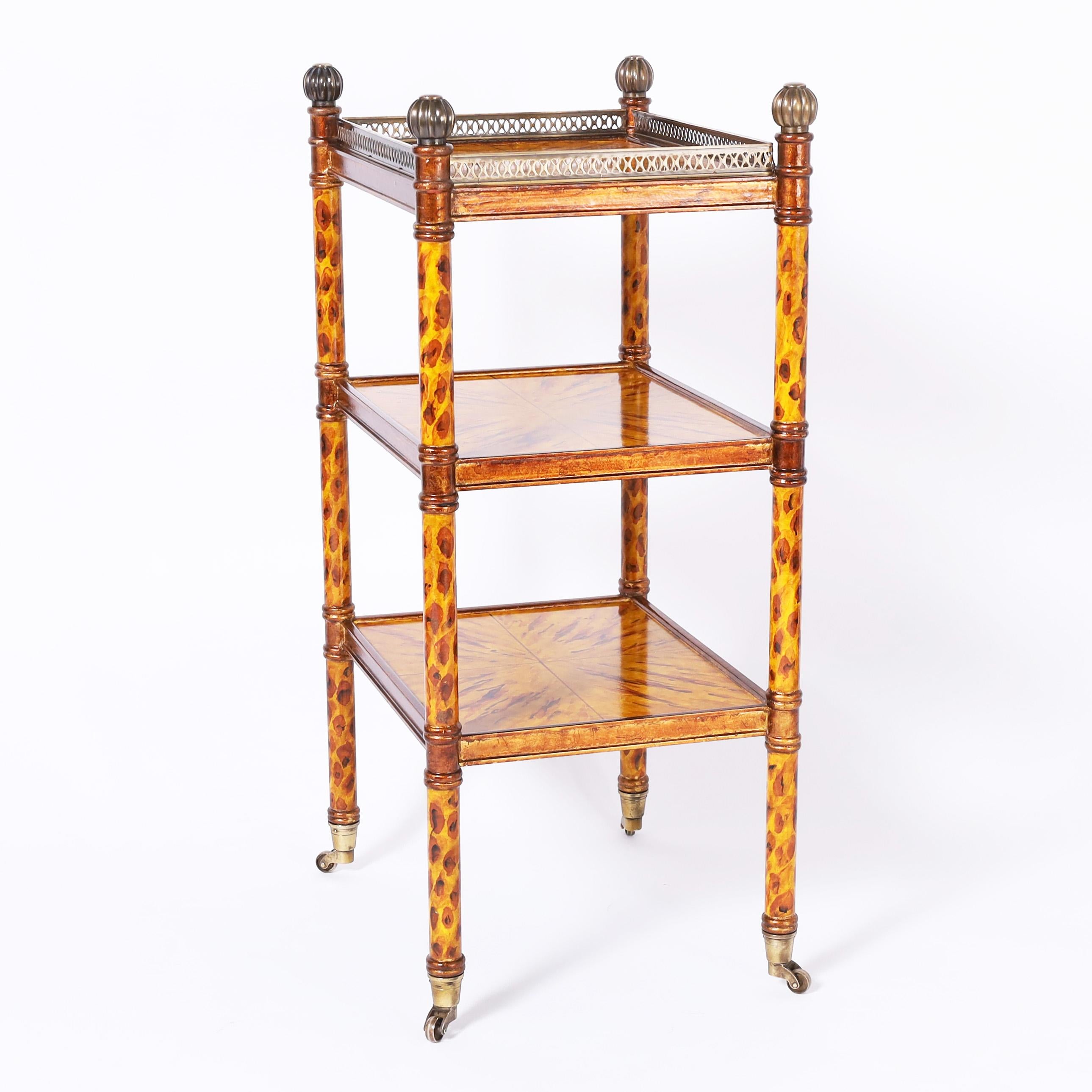 Philippine Mid Century Regency Style Three Tiered Stand For Sale
