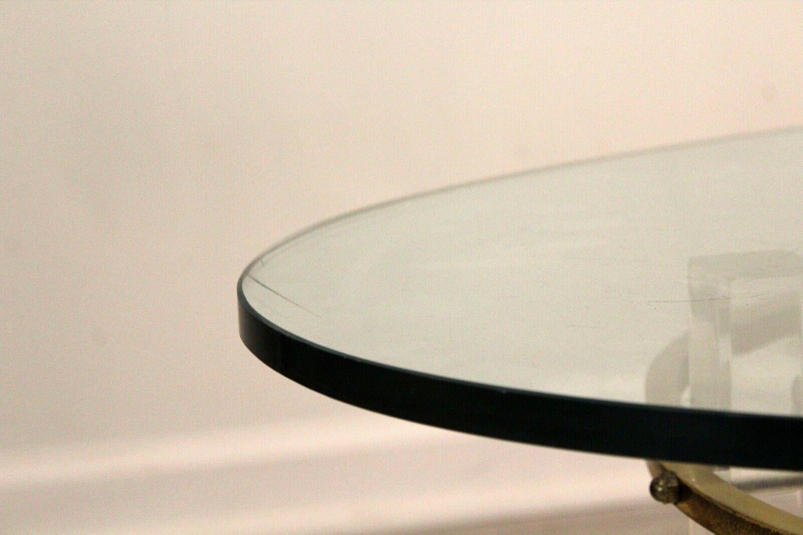 Mid Century Regency Surfboard Glass, Lucite, and Brass Coffee Table, 1970s 3