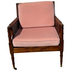 Chaise longue en velours Regency du milieu du siècle