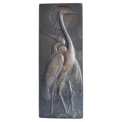 Mid-Century Relief with Herons