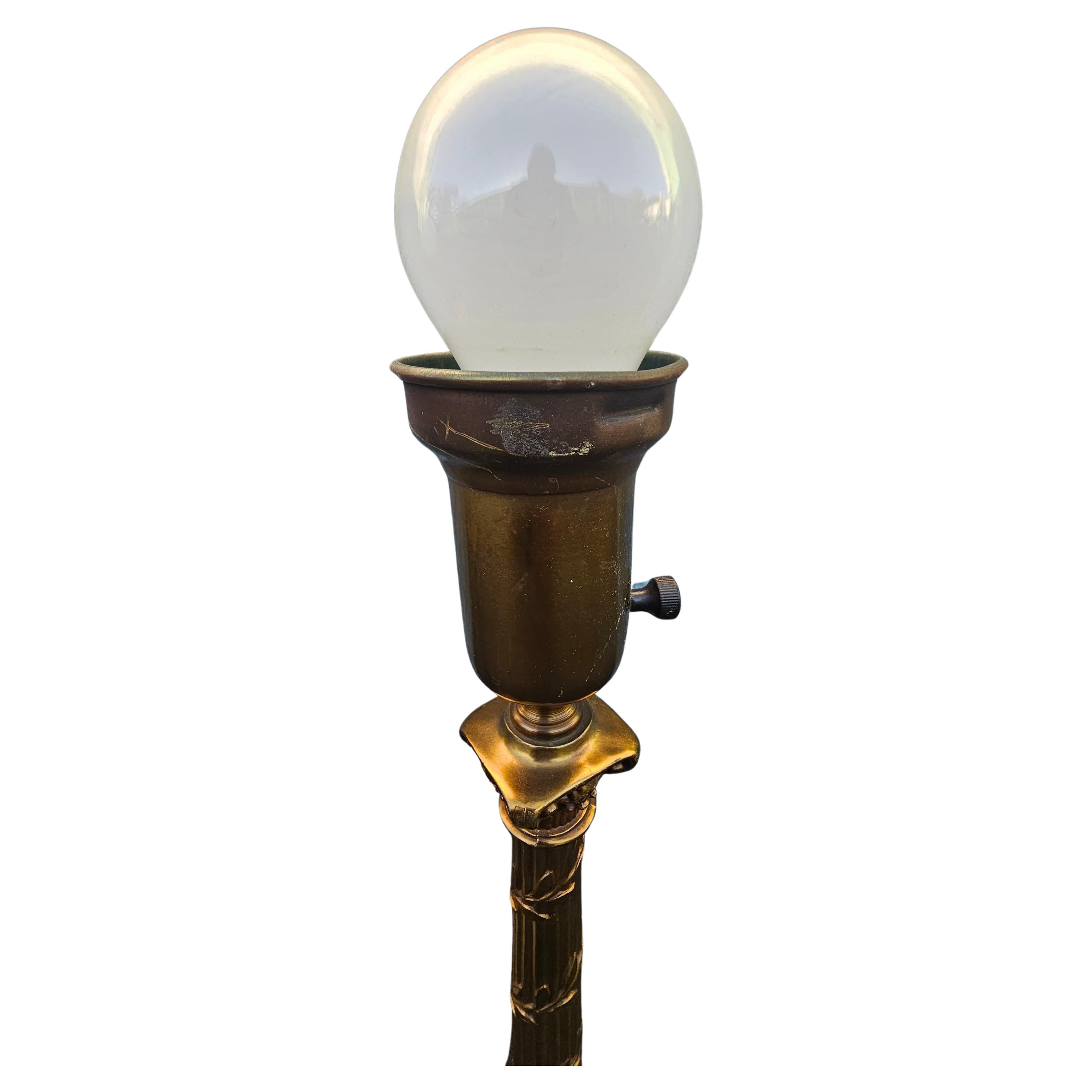 Other Mid-Century Rembrandt Onyx and Gilt Metal Patinated Torchiere Table Lamps, Pair For Sale