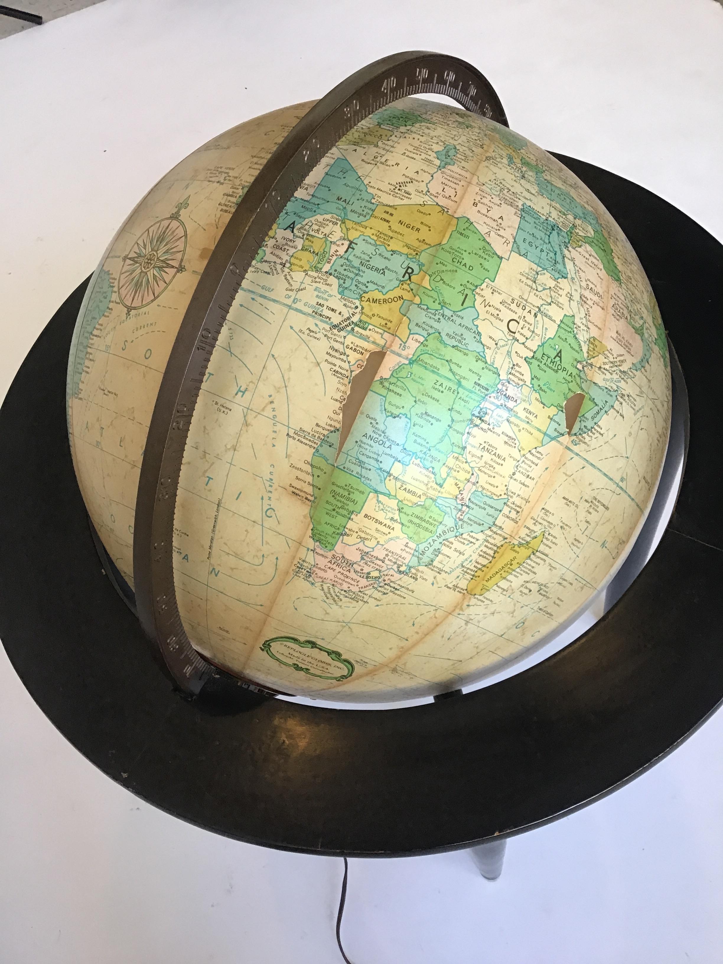 Mid-20th Century Midcentury Replogle Globe on Stand