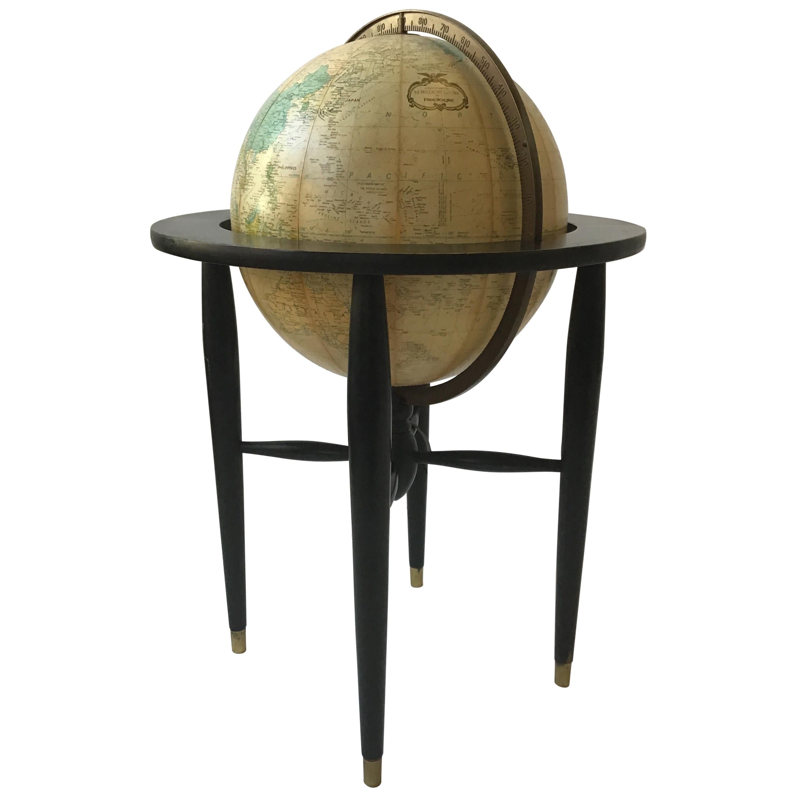 Midcentury Replogle Globe on Stand