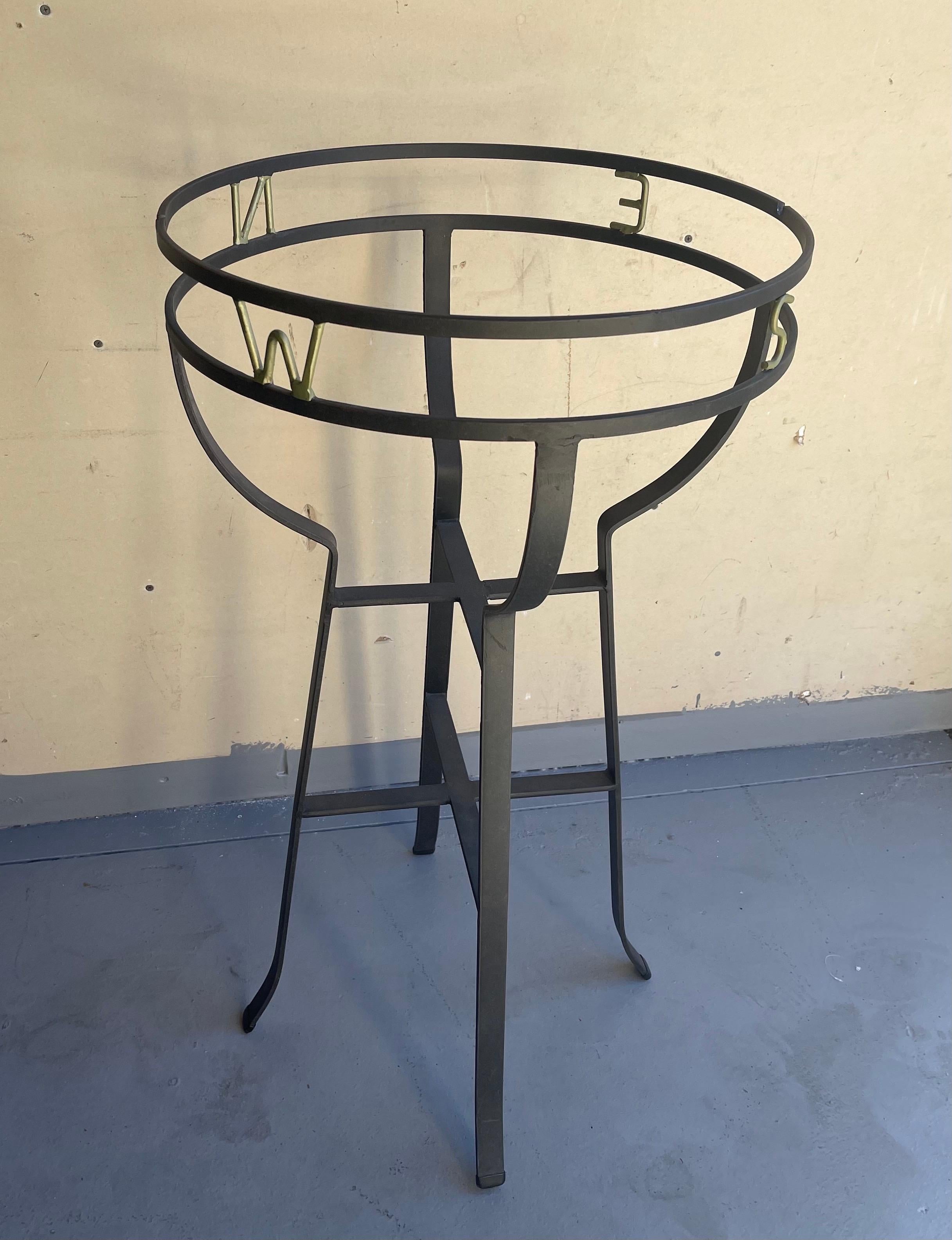Mid-Century Replogle Globe on Wrought Iron Base in the Manner of Paul McCobb In Good Condition For Sale In San Diego, CA