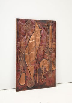 Mid Century Repousse Still Life Copper Panel, by George Braque