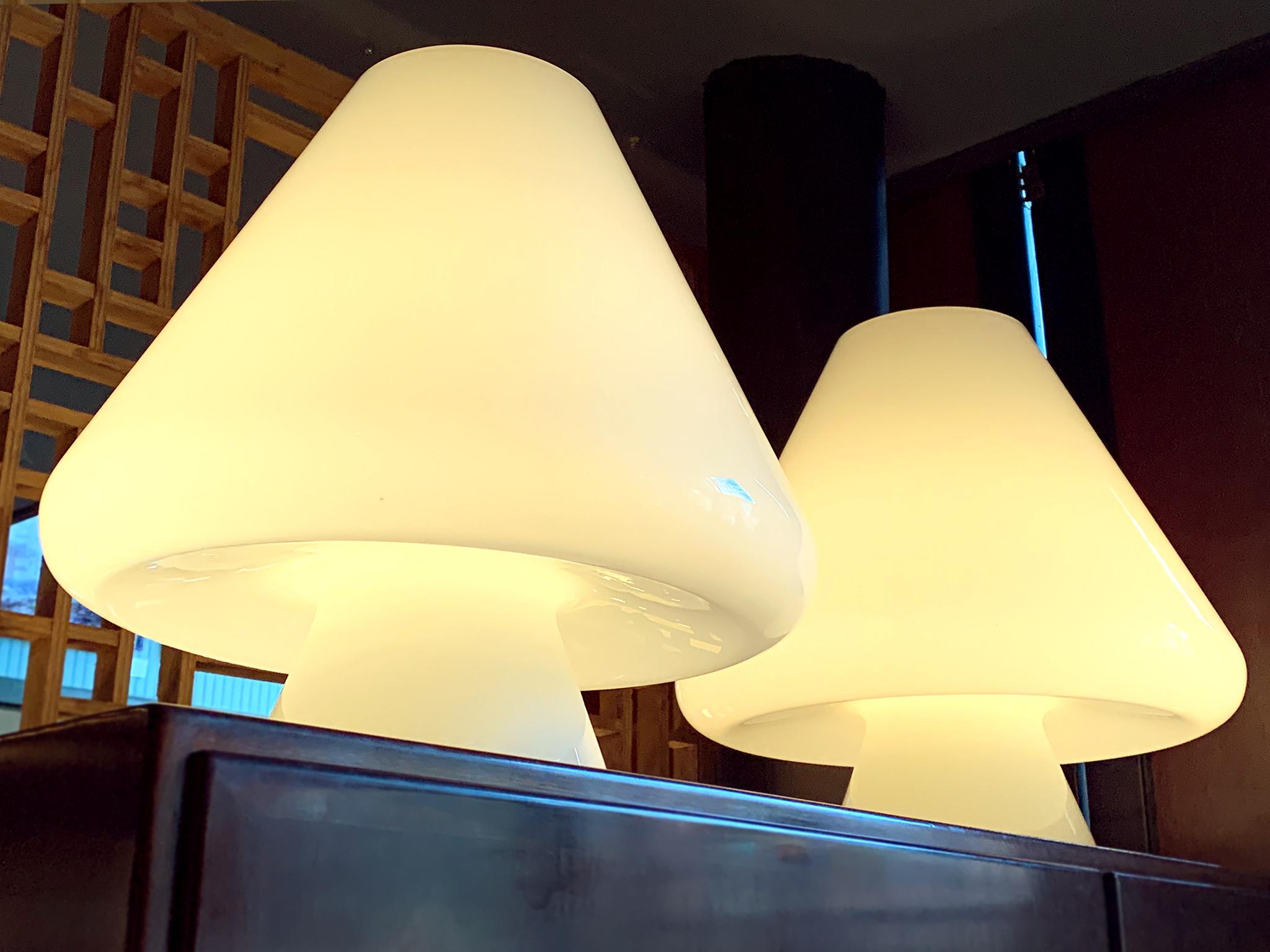 Pair of Res Murano Glass Mushroom Table Lamps 3