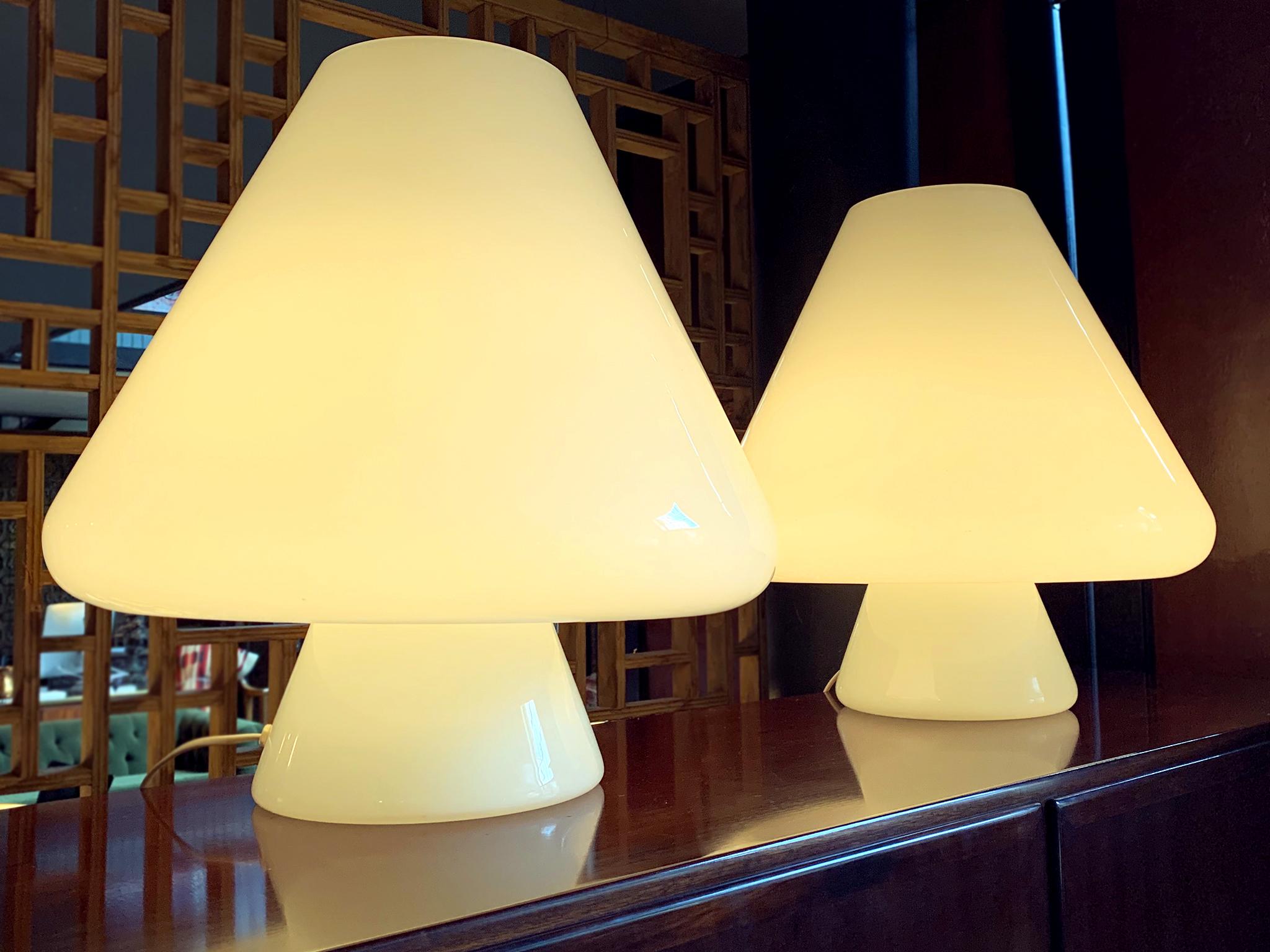 Pair of Res Murano Glass Mushroom Table Lamps 4