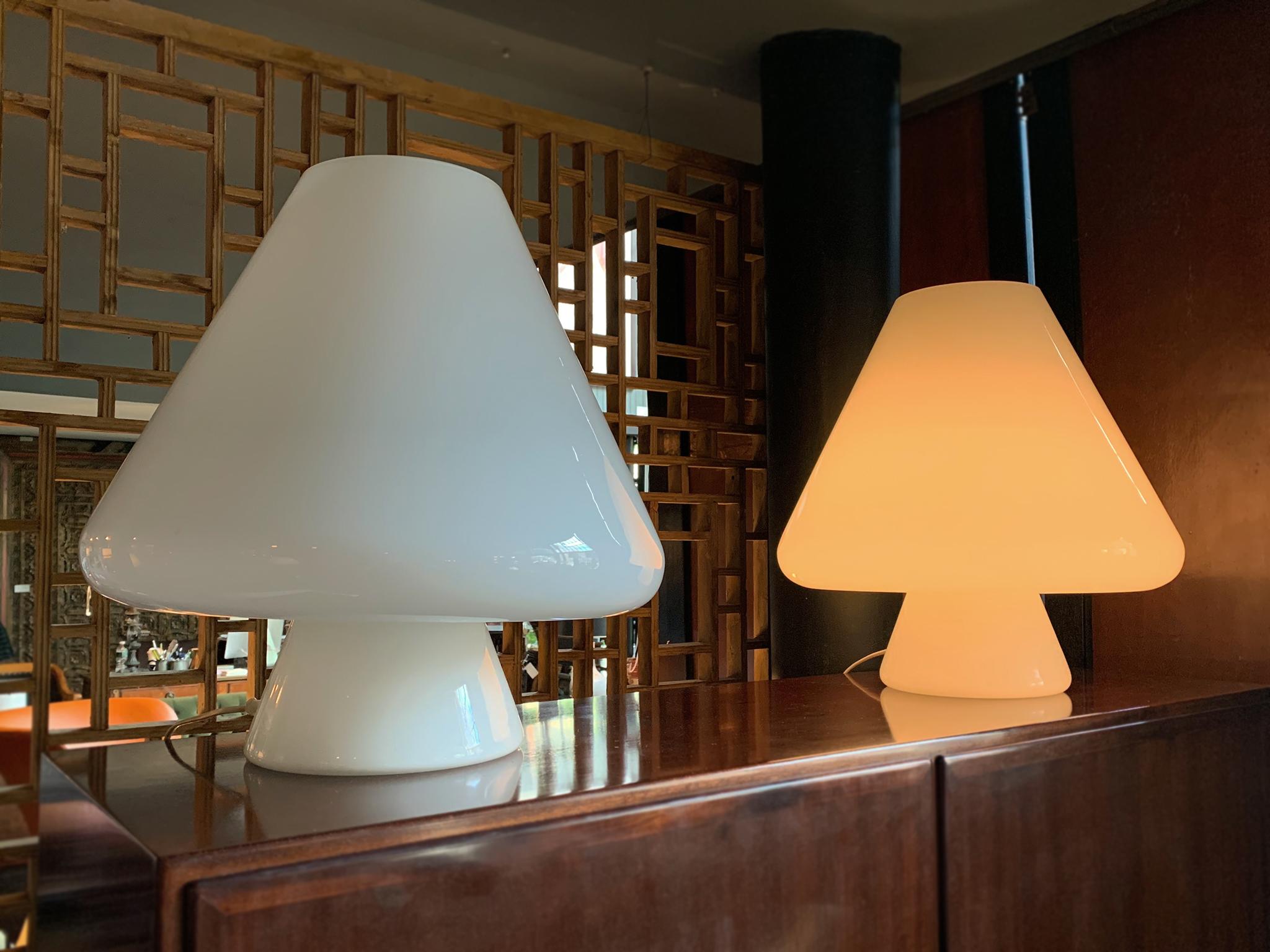 Pair of Res Murano Glass Mushroom Table Lamps 2