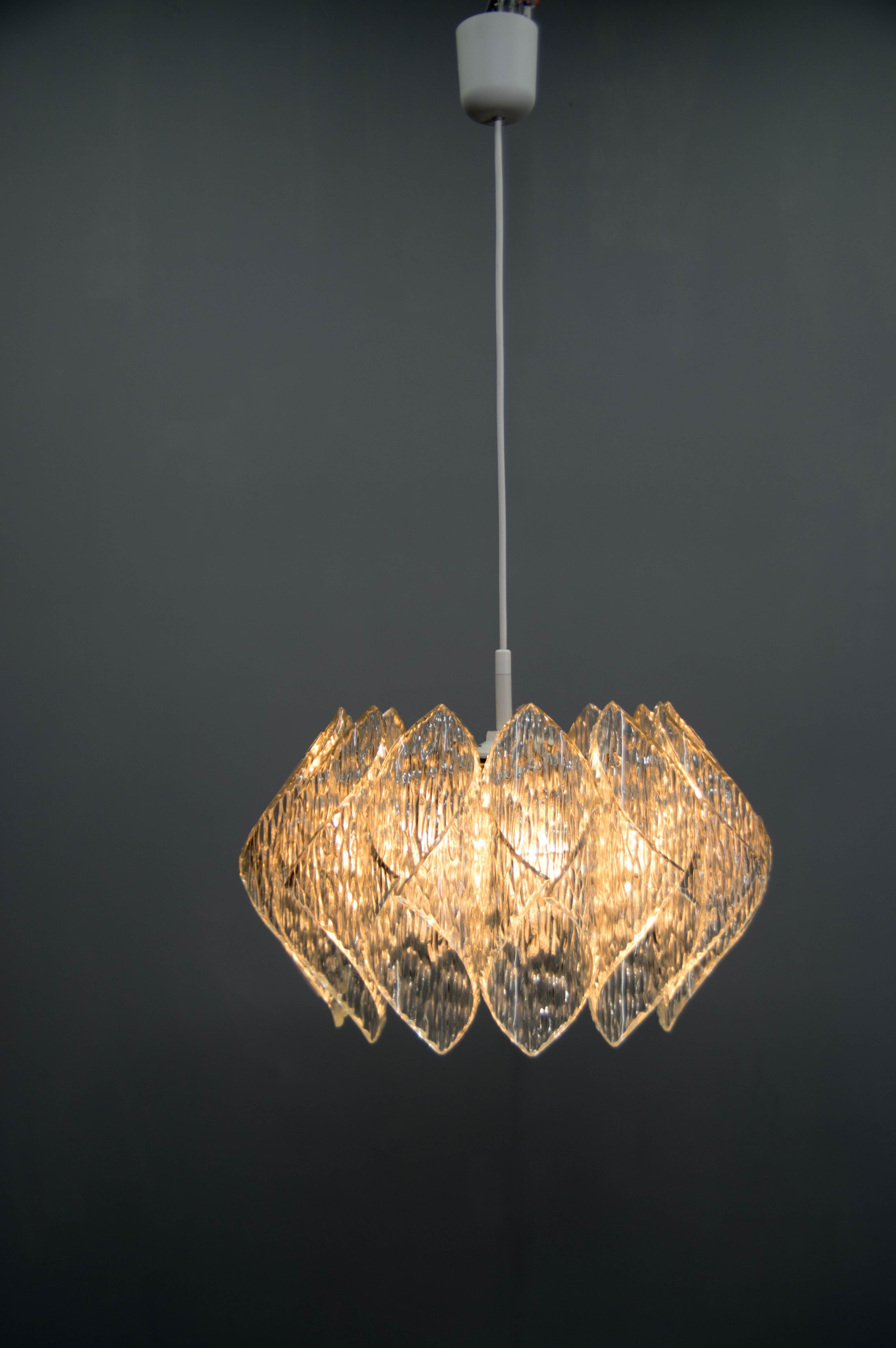 Mid-Century Resin and Glass Pendant, 1960s In Good Condition For Sale In Praha, CZ