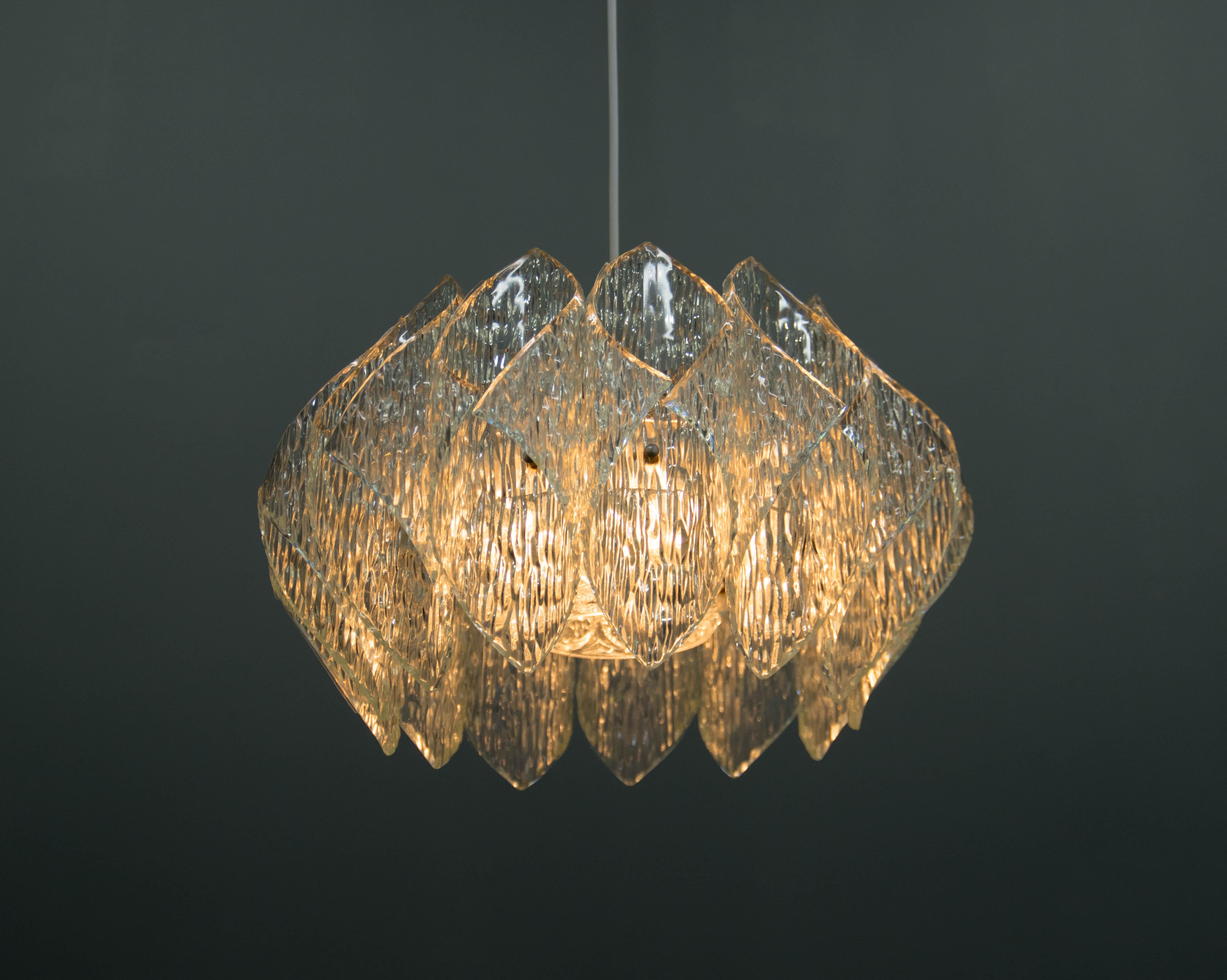 Mid-20th Century Mid-Century Resin and Glass Pendant, 1960s For Sale