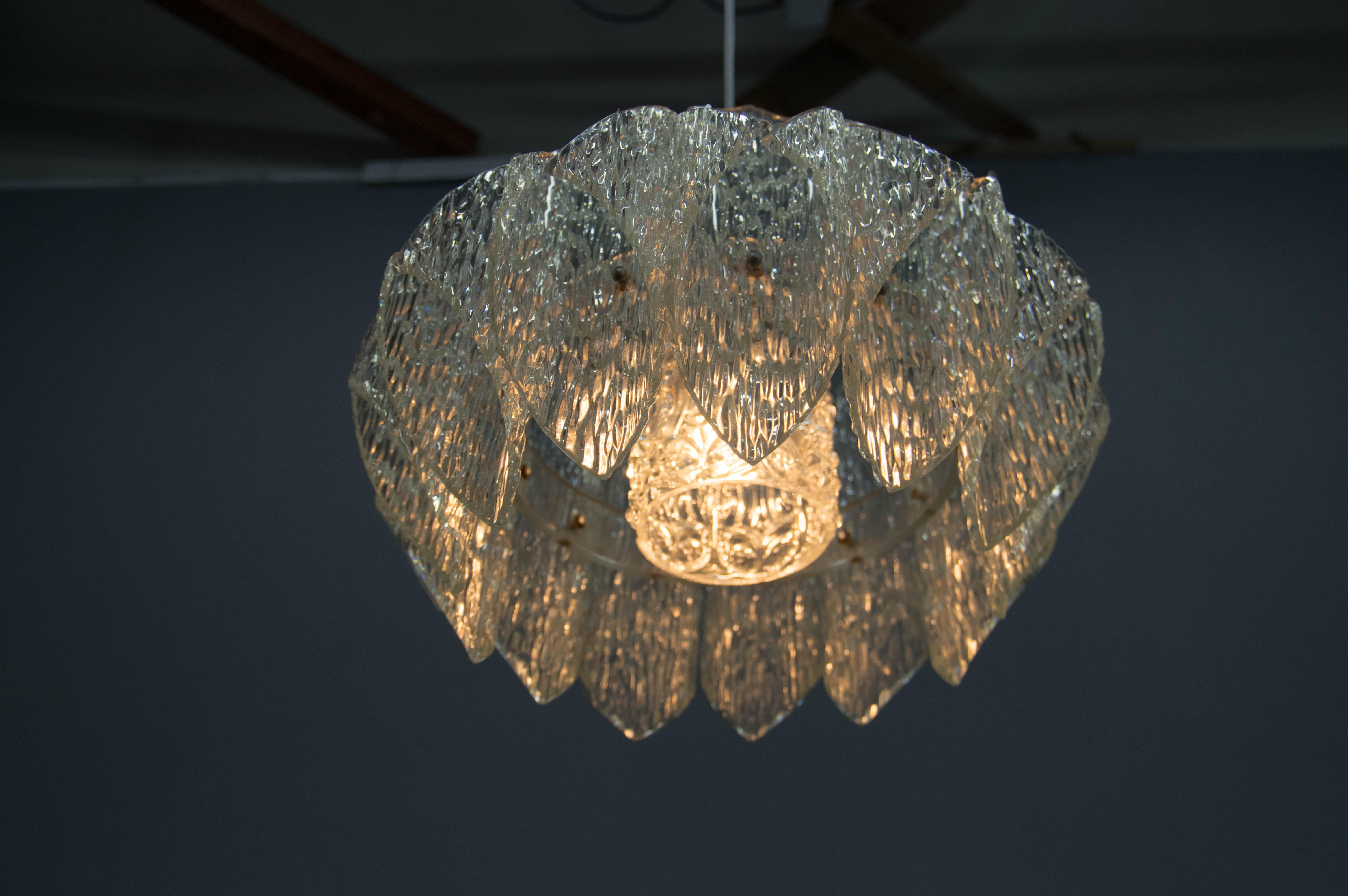Mid-Century Resin and Glass Pendant, 1960s For Sale 1