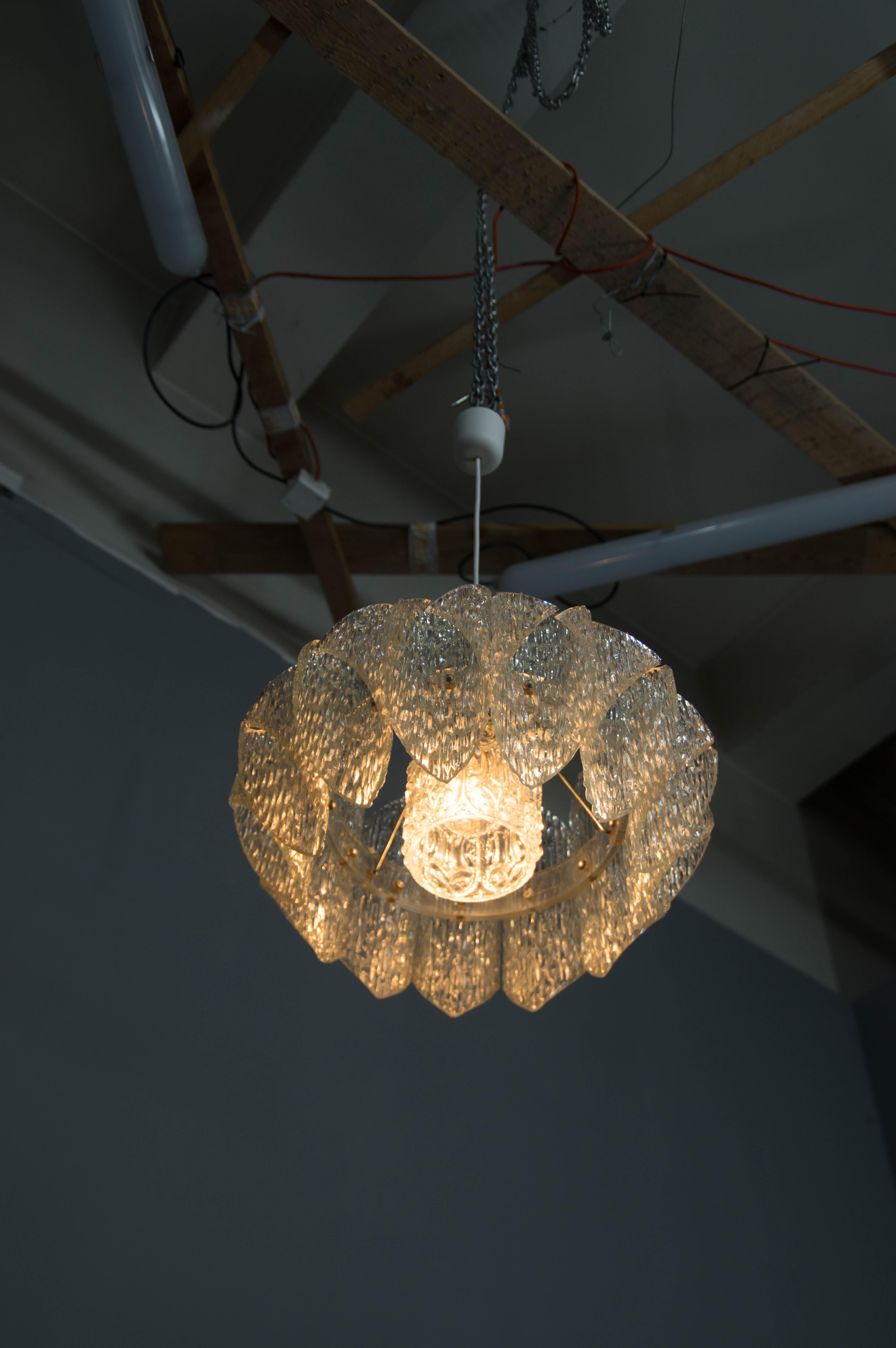 Mid-Century Resin and Glass Pendant, 1960s For Sale 2