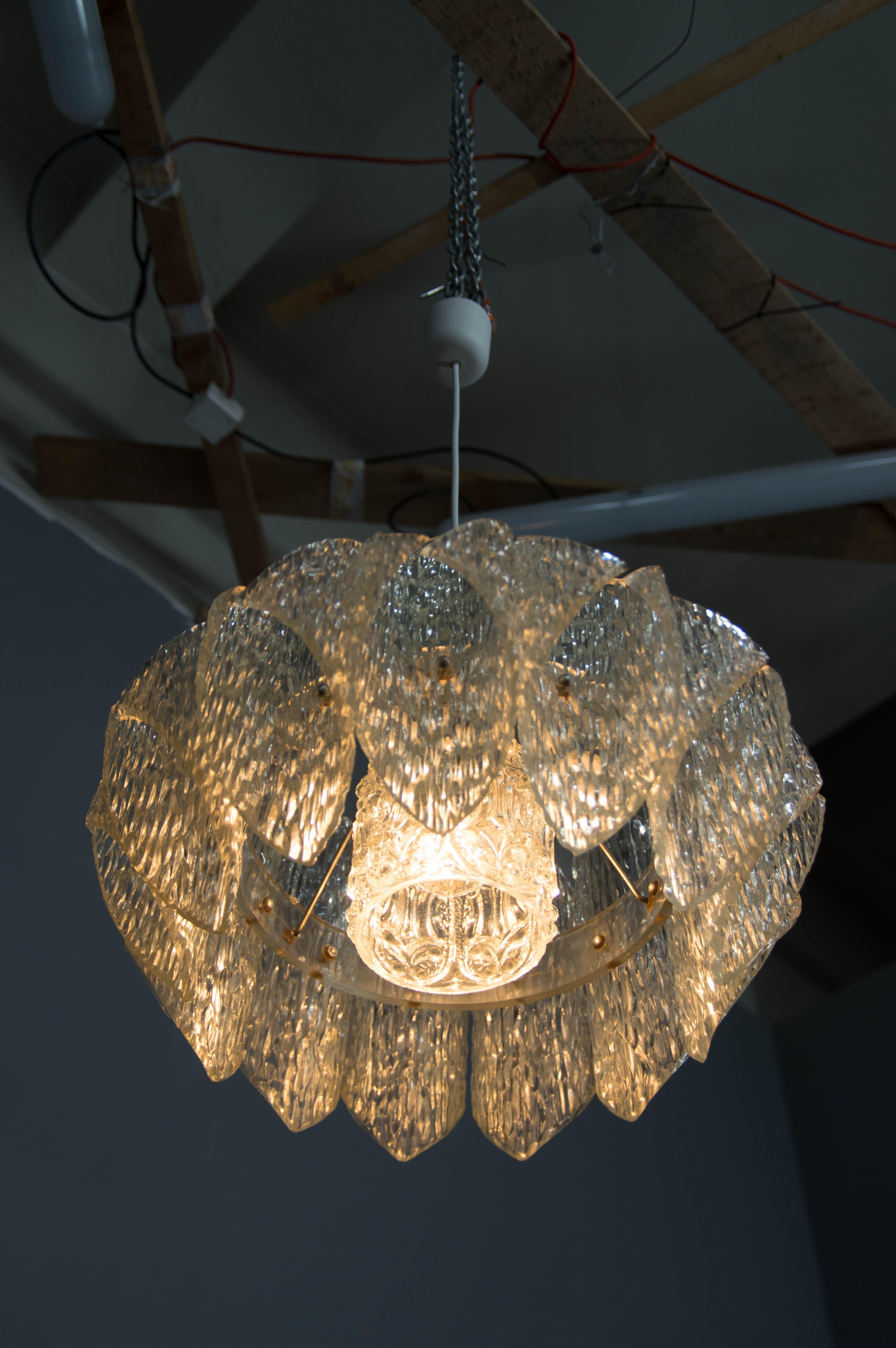 Mid-Century Resin and Glass Pendant, 1960s For Sale 3