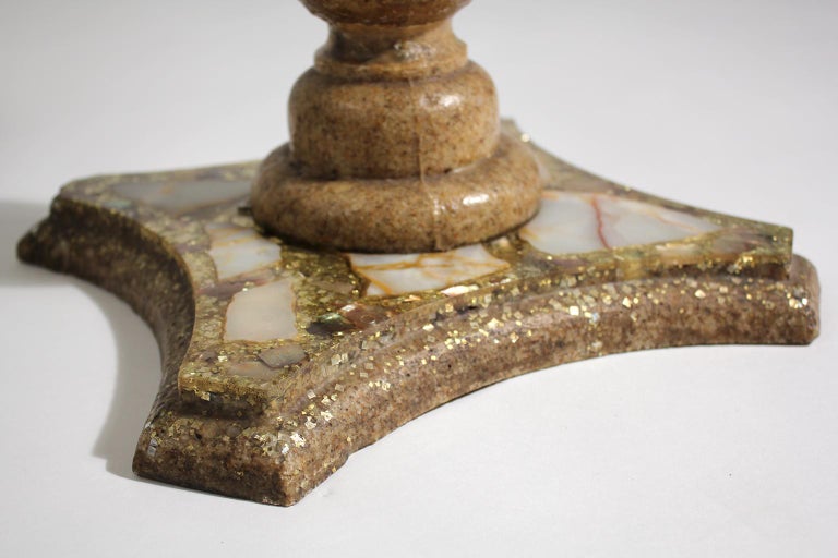 Midcentury Resin Epoxy Chunky Mexican Onyx and Glitter Side End Table