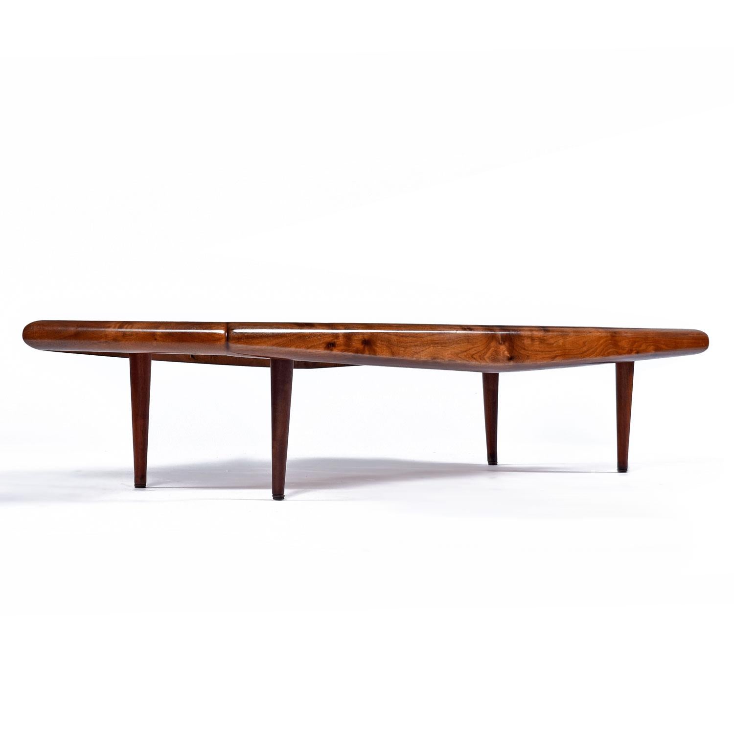 Mid-Century Modern Mid-Century Restored Adrian Pearsall Walnut Surfboard Coffee Table For Sale