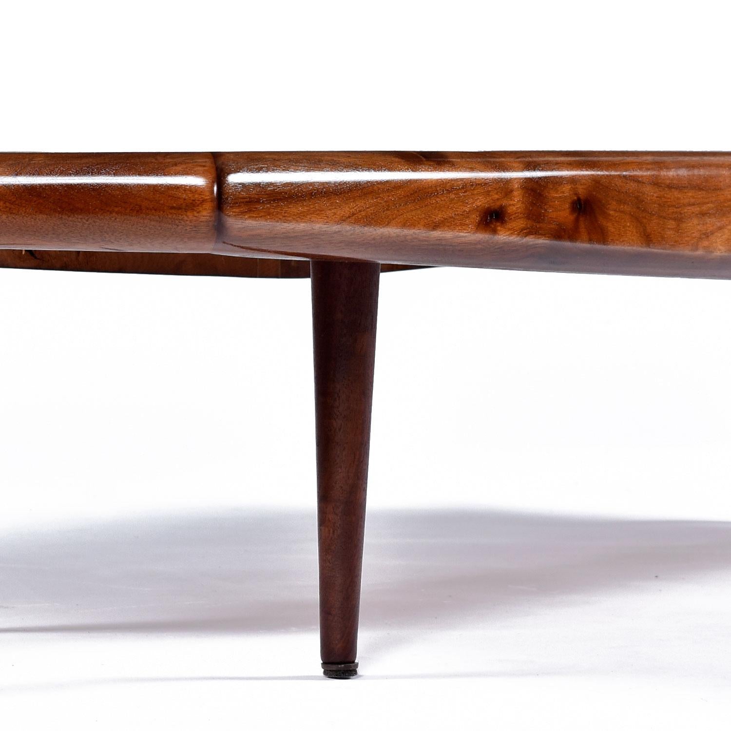Mid-Century Restored Adrian Pearsall Walnut Surfboard Coffee Table For Sale 1
