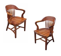 Midcentury Restored Bank of England Armchairs Set of 2
