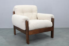 Mid Century Restored Bouclé Armchair, Czechoslovakia 1970s