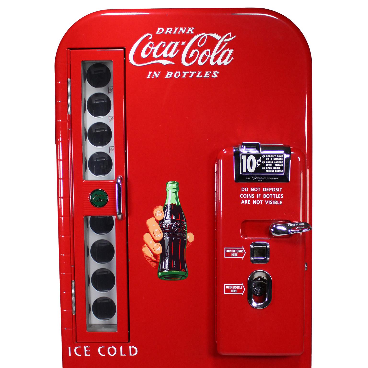 Mid-Century Modern Mid-Century Restored Coca-Cola Soda Bottle 10¢ Vending Machine by Vendo C: 1956 For Sale