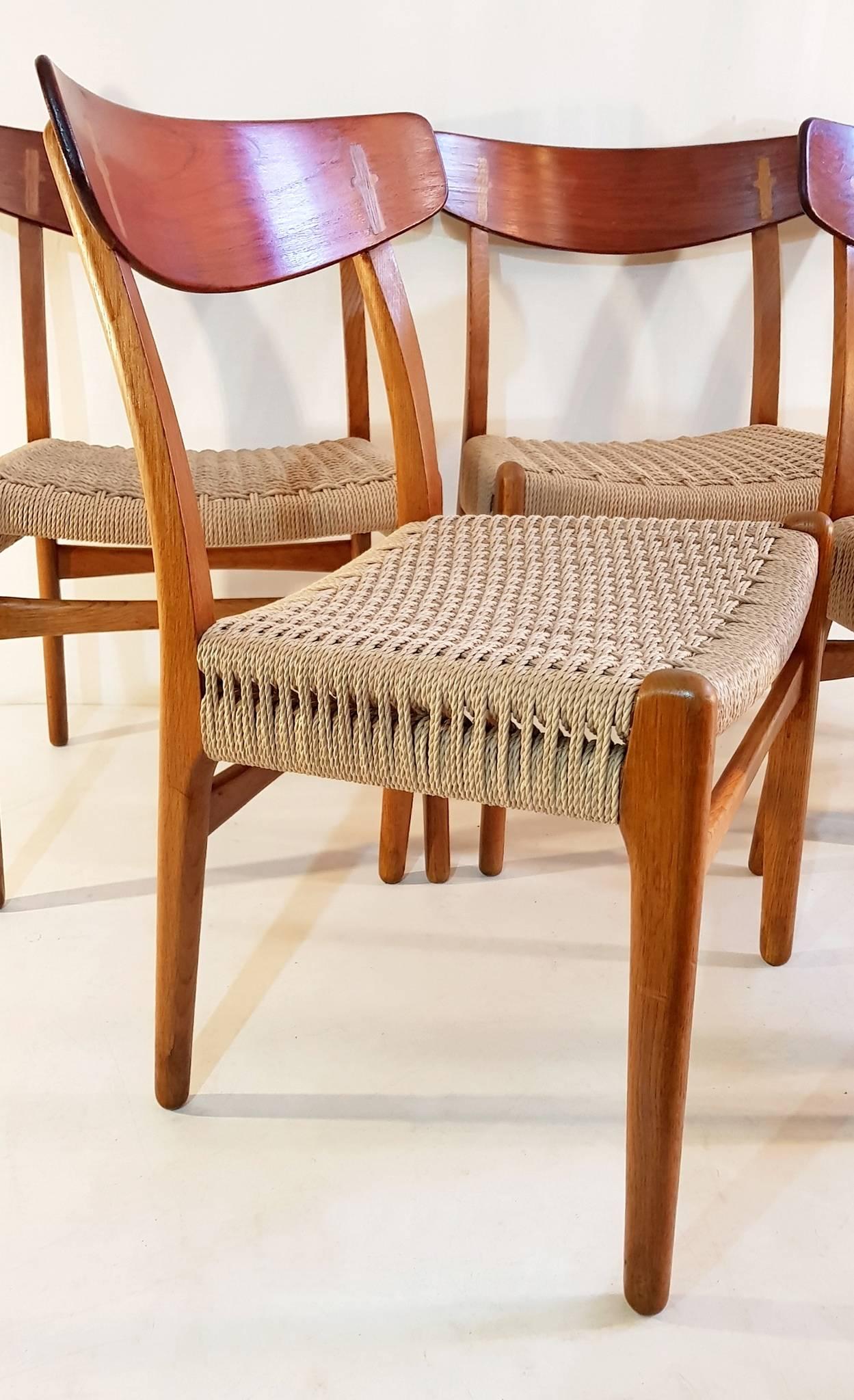 Hans Wegner CH23 Chairs in Oak and Teak 1