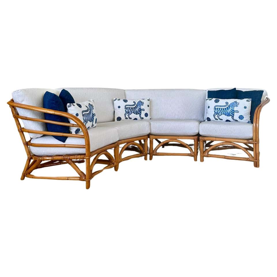 Mid-20th Century Refinished Pencil Reed Rattan Etagere M/Gabriella ...