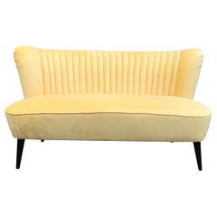 Mid -century Restored Yellow Club Sofa, 1950s