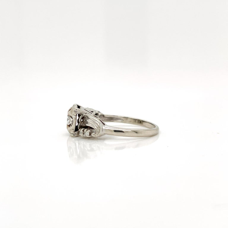 Bague De Fiançailles Vintage Or Blanc 14 Carats - Diamant 1,60 Ct Lab-créé - Taille Personnalisable