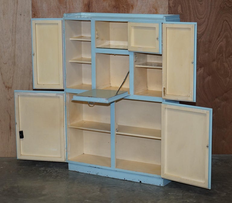 Mid Century Retro circa 1950's Duck Egg Blue Kitchen Larder Cupboard or