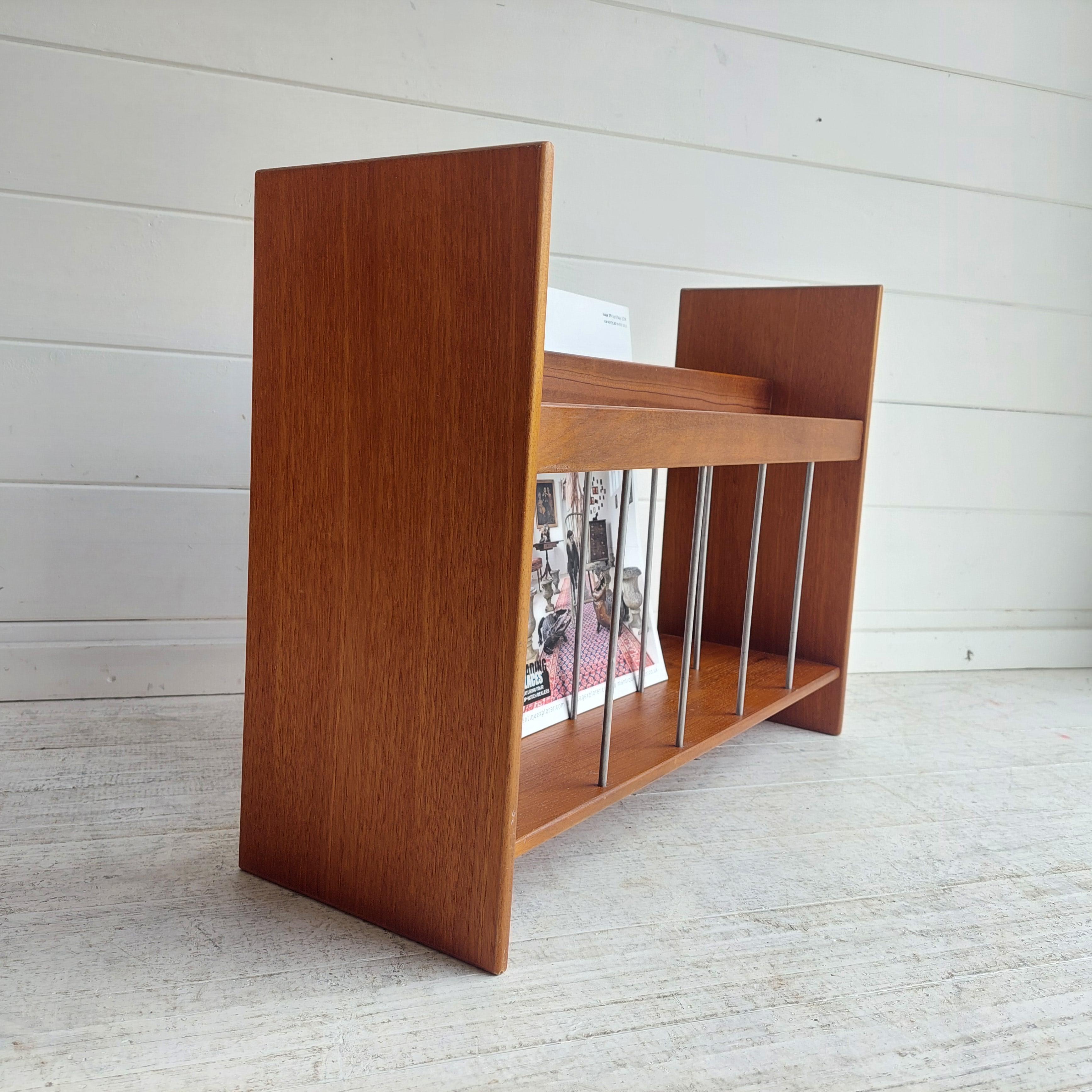 20th Century Mid Century Retro Danish Teak Magazine Rack Holder, 1960s