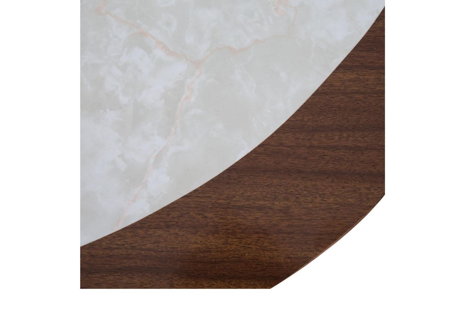 Mid-Century Retro Laminate Circular Metal Base Expandable Table For Sale 4