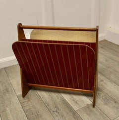 Midcentury Modern Magazine Rack, Teak Wood, Retro Design, 1950
