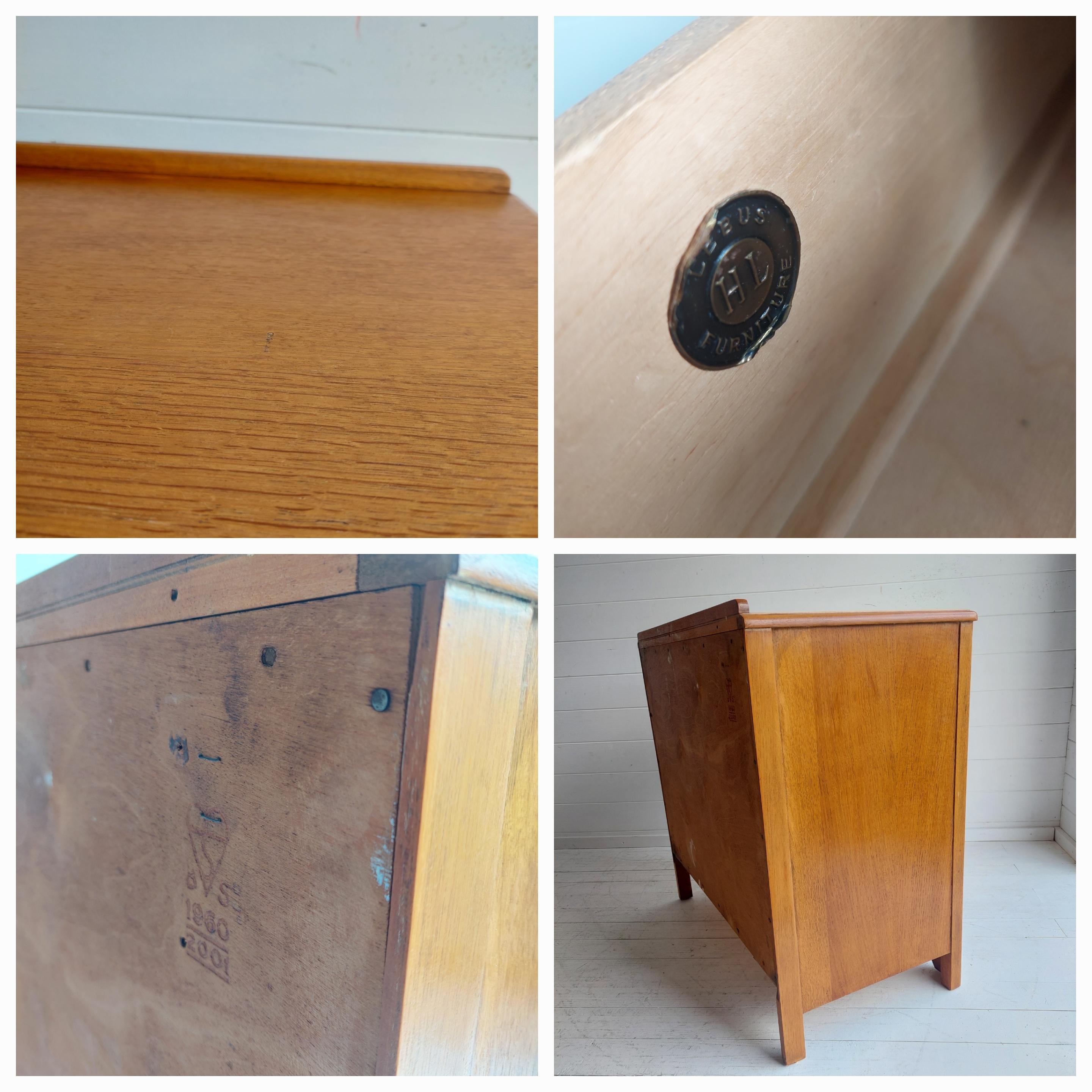 Mid Century Retro Oak Chest Of Drawers By Harris Lebus Furniture, 1960s 11
