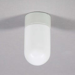 Mid-Century Retro Opaline Glass Flush Light