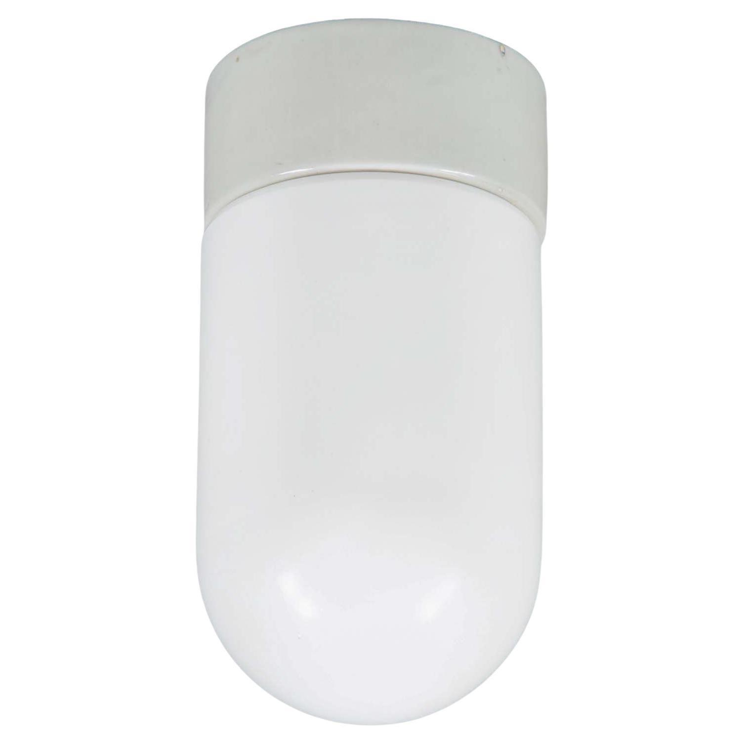 Mid-Century Retro Opaline Glass Flush Light