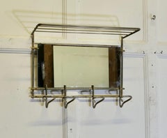 Mid Century Retro Polished Steel Mirrored Hat and Coat Rack