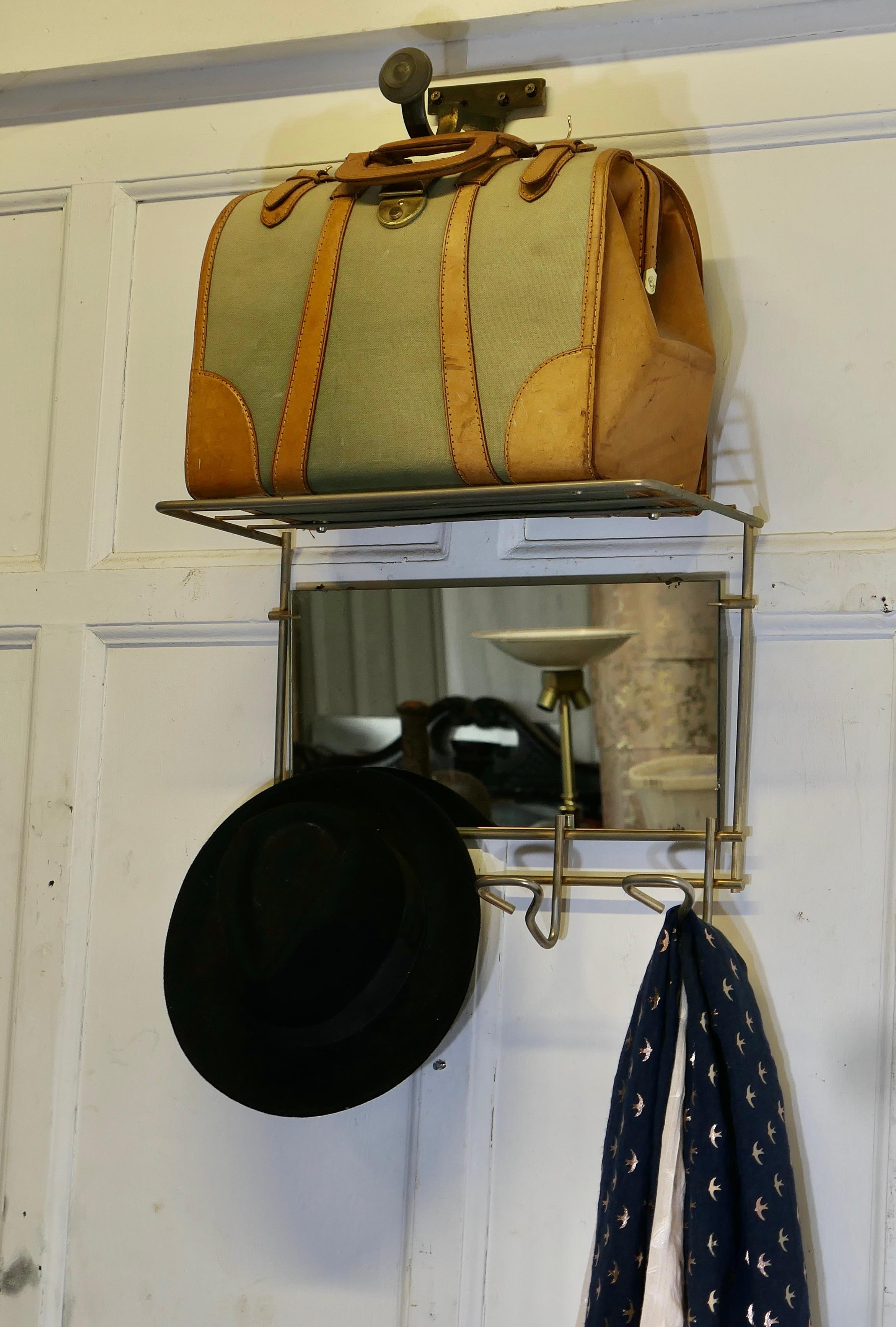 Mid Century Retro Polished Steel Mirrored Hat and Coat Rack For Sale 1