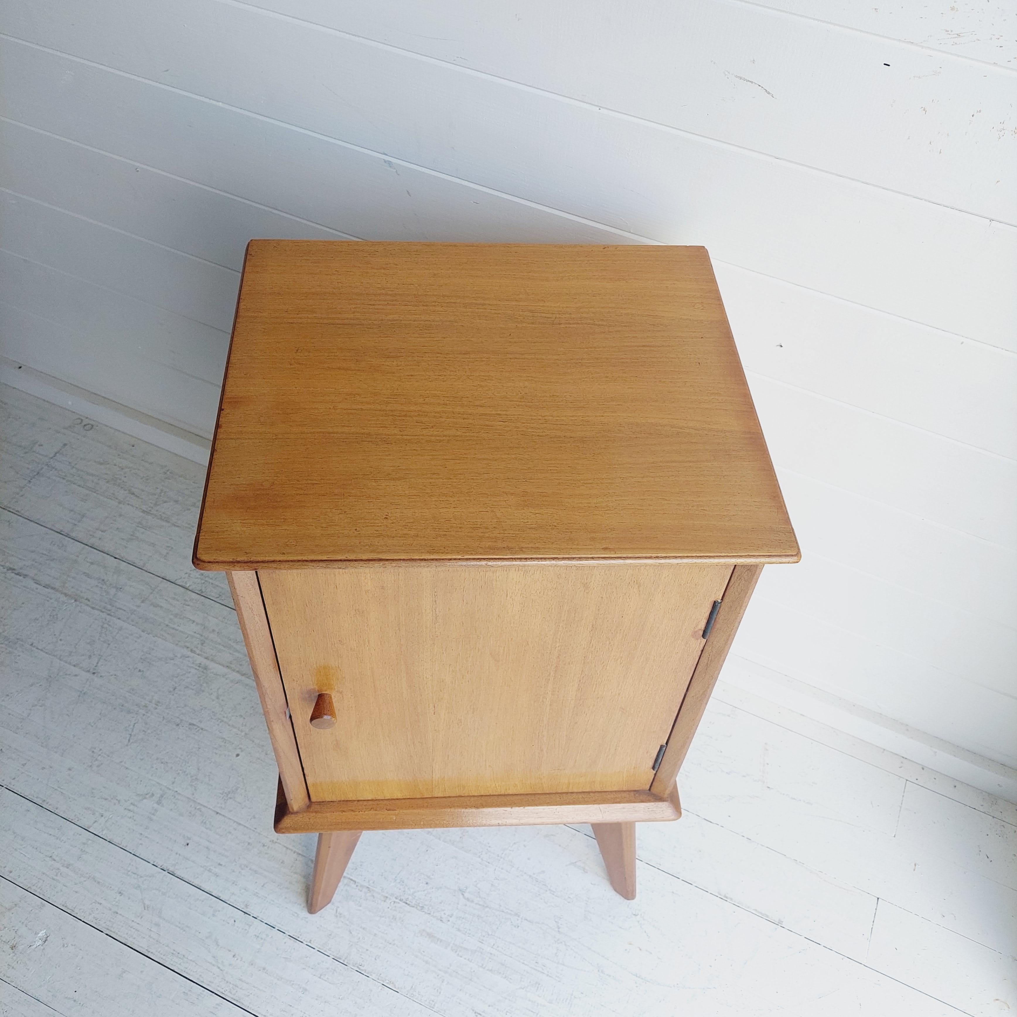 Mid Century Retro Walnut Bedside Cabinet nightsand  by Alfred Cox Vintage 1950’s 2