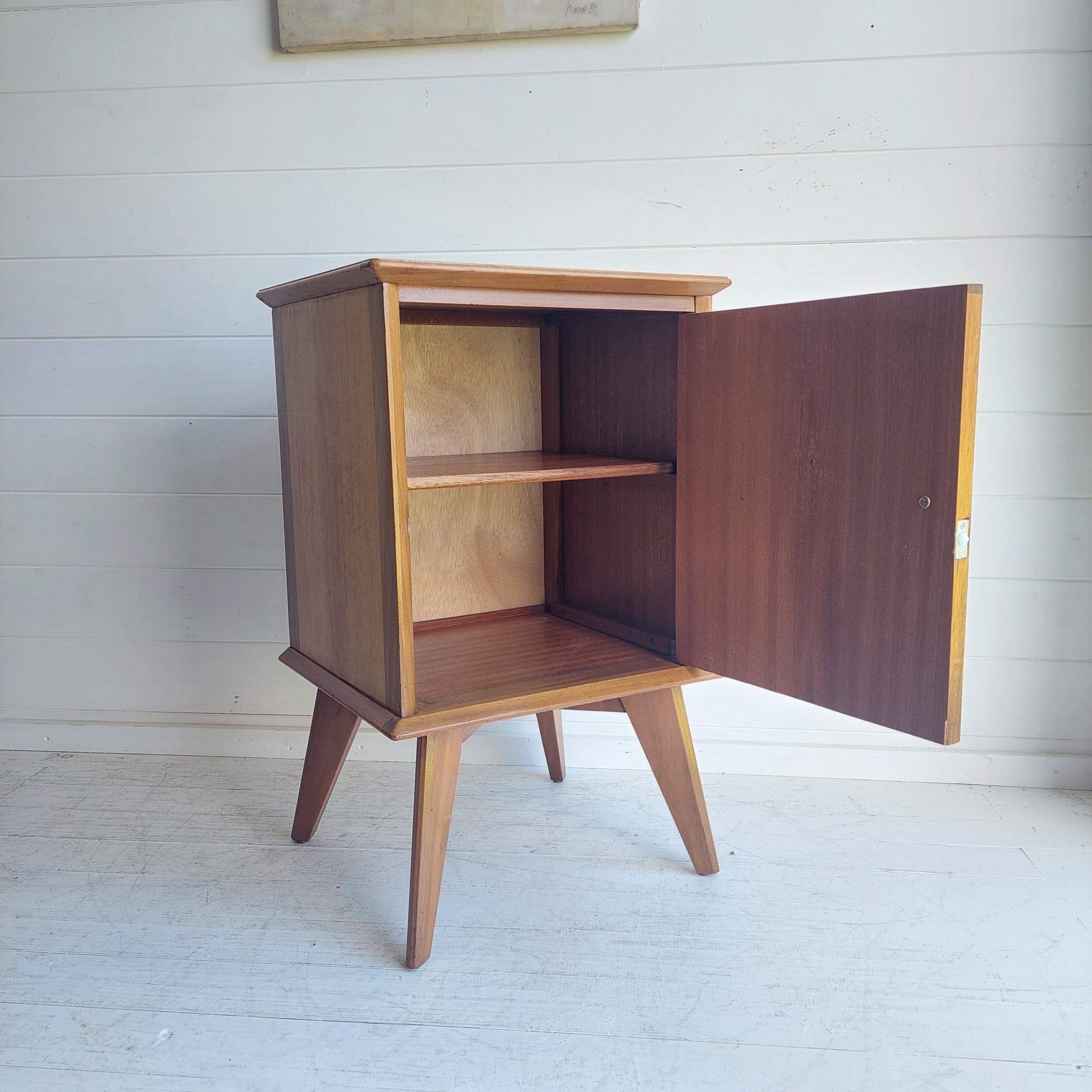 20th Century Mid Century Retro Walnut Bedside Cabinet nightsand  by Alfred Cox Vintage 1950’s