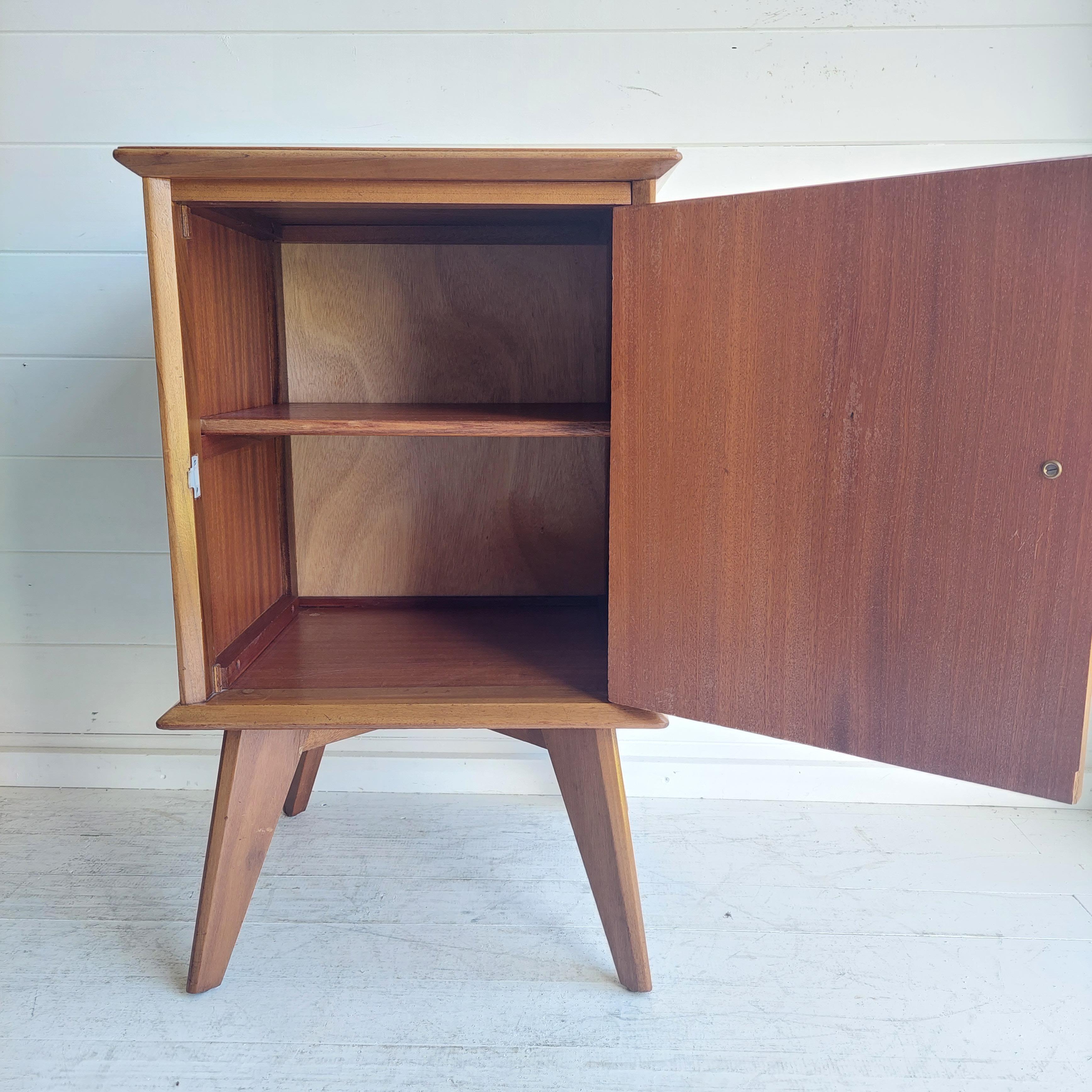 Mid Century Retro Walnut Bedside Cabinet nightsand  by Alfred Cox Vintage 1950’s 1