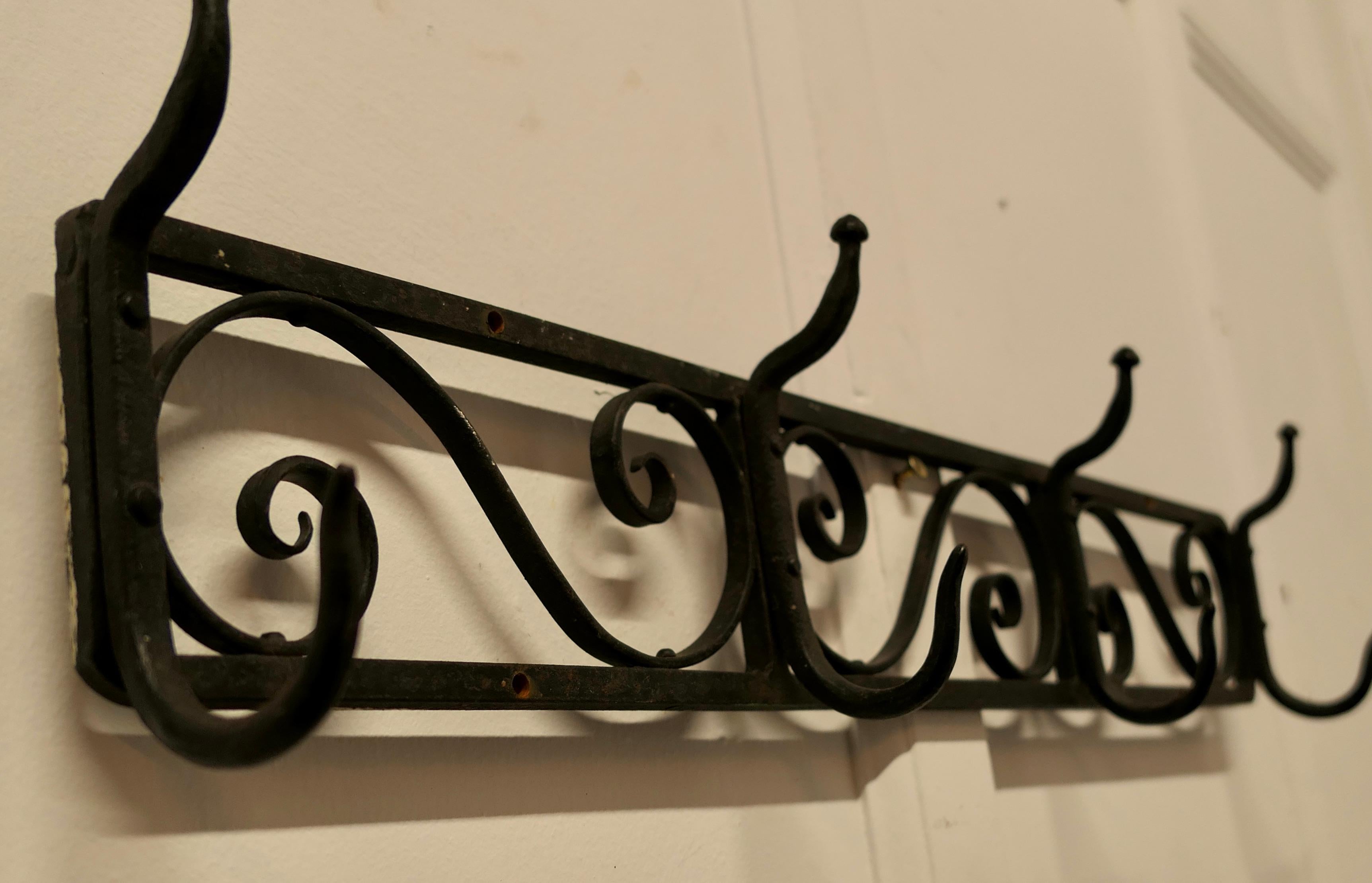 Mid-Century Modern Midcentury Retro Wrought Iron Hat and Coat Rack For Sale