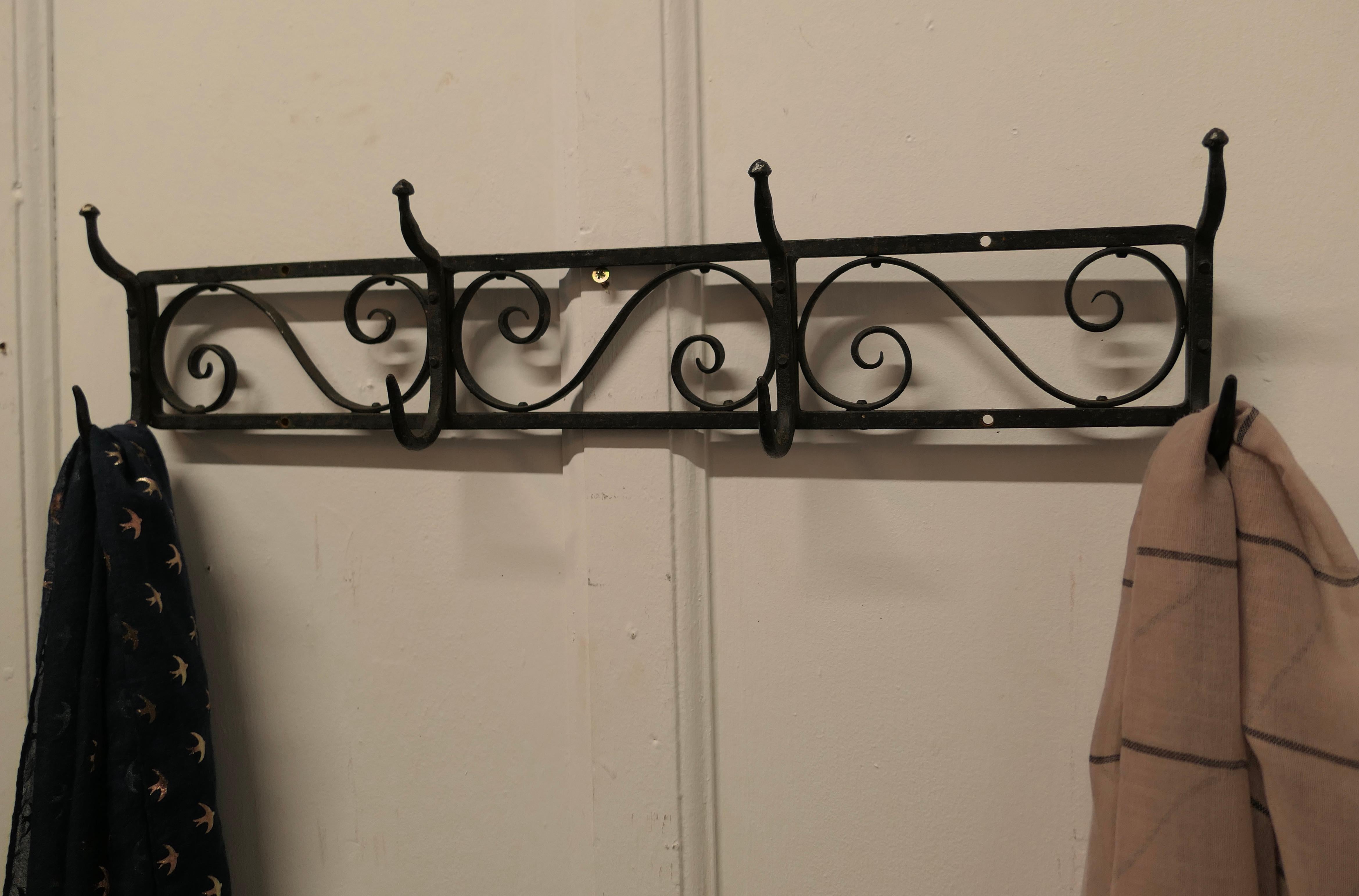 Midcentury Retro Wrought Iron Hat and Coat Rack For Sale 1